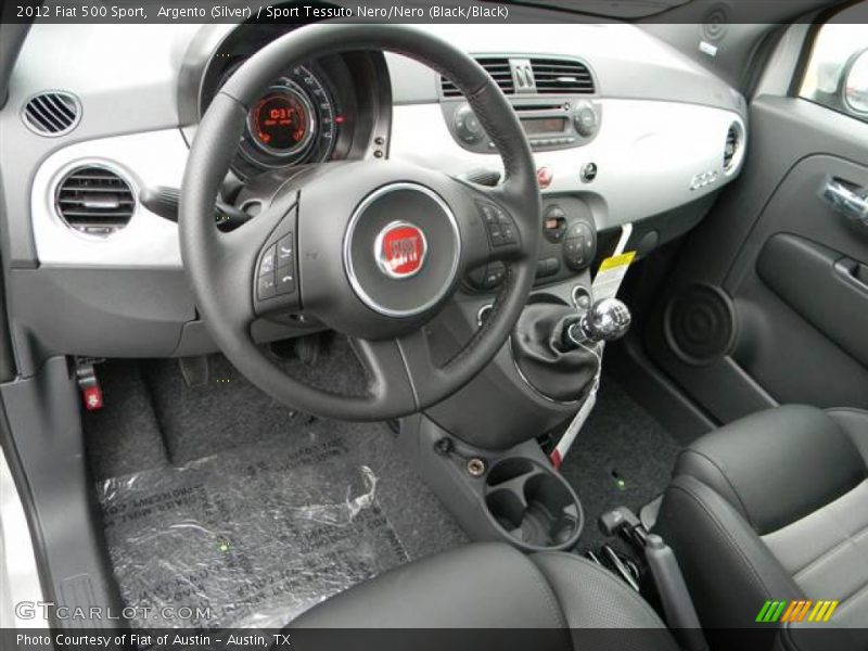 Argento (Silver) / Sport Tessuto Nero/Nero (Black/Black) 2012 Fiat 500 Sport