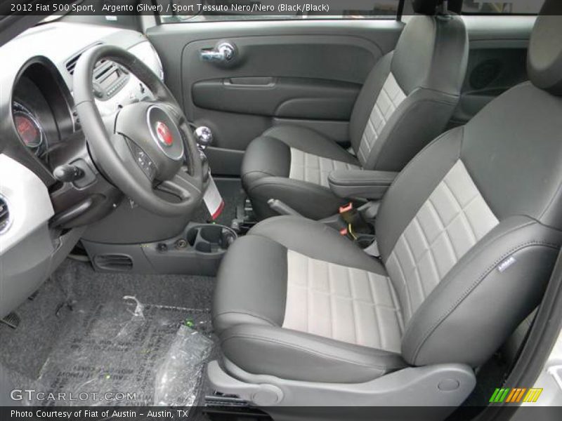 Argento (Silver) / Sport Tessuto Nero/Nero (Black/Black) 2012 Fiat 500 Sport
