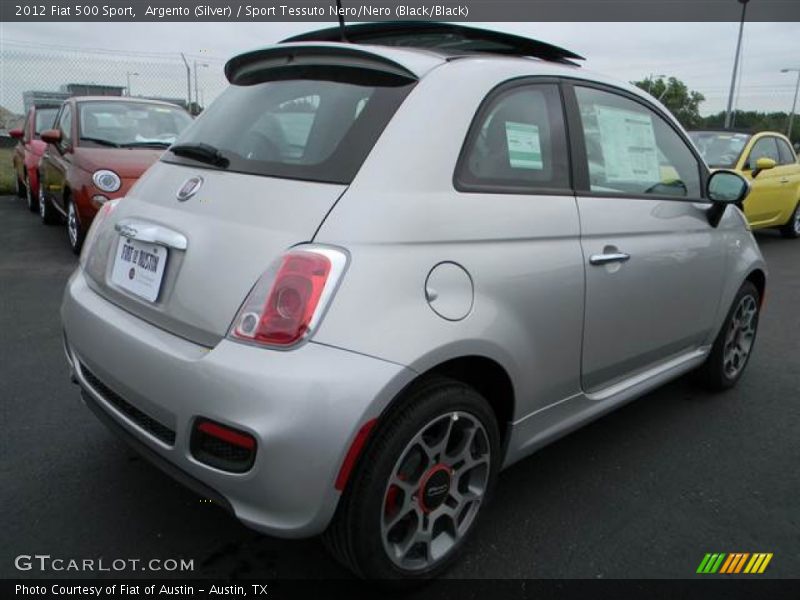 Argento (Silver) / Sport Tessuto Nero/Nero (Black/Black) 2012 Fiat 500 Sport