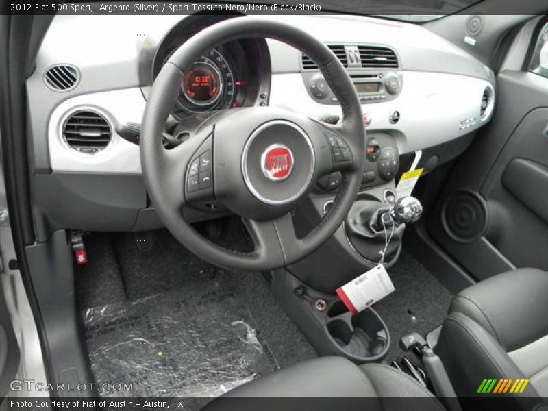 Argento (Silver) / Sport Tessuto Nero/Nero (Black/Black) 2012 Fiat 500 Sport
