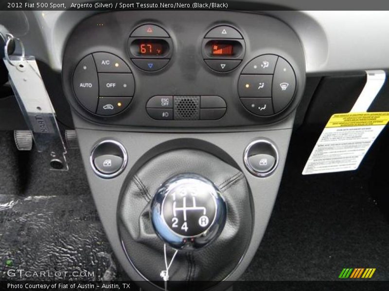 Argento (Silver) / Sport Tessuto Nero/Nero (Black/Black) 2012 Fiat 500 Sport