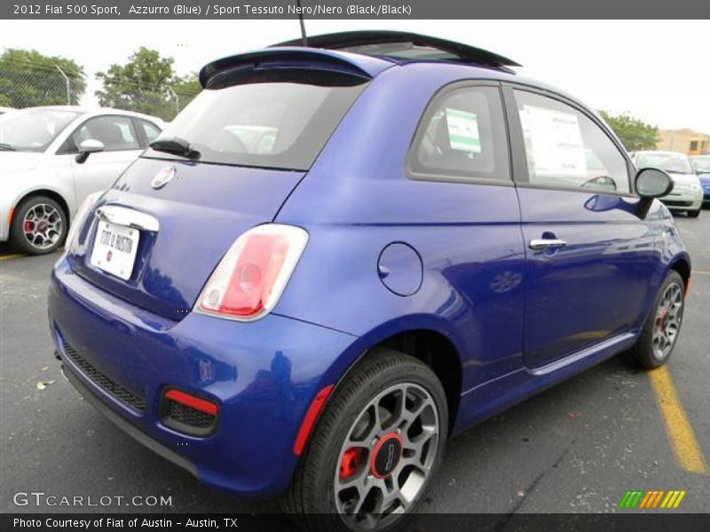 Azzurro (Blue) / Sport Tessuto Nero/Nero (Black/Black) 2012 Fiat 500 Sport