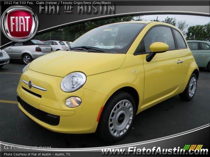 Giallo (Yellow) / Tessuto Grigio/Nero (Grey/Black) 2012 Fiat 500 Pop