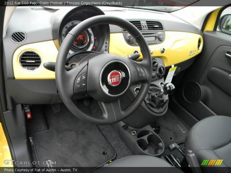 Giallo (Yellow) / Tessuto Grigio/Nero (Grey/Black) 2012 Fiat 500 Pop