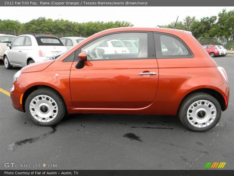 Rame (Copper Orange) / Tessuto Marrone/Avorio (Brown/Ivory) 2012 Fiat 500 Pop