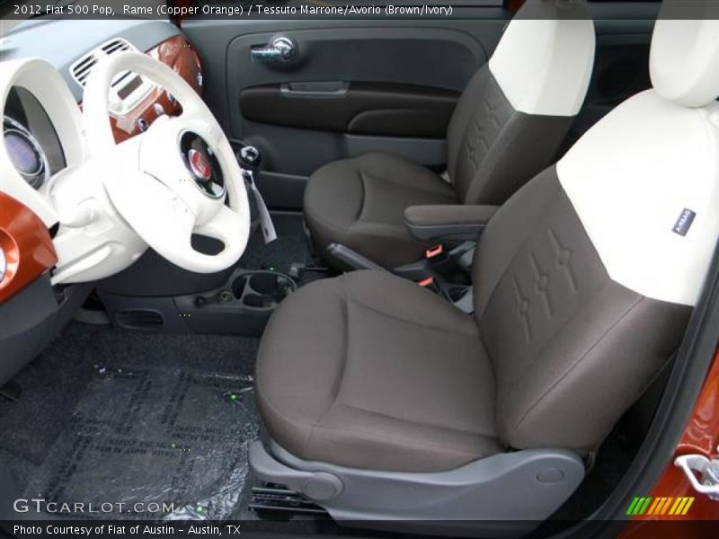 Rame (Copper Orange) / Tessuto Marrone/Avorio (Brown/Ivory) 2012 Fiat 500 Pop