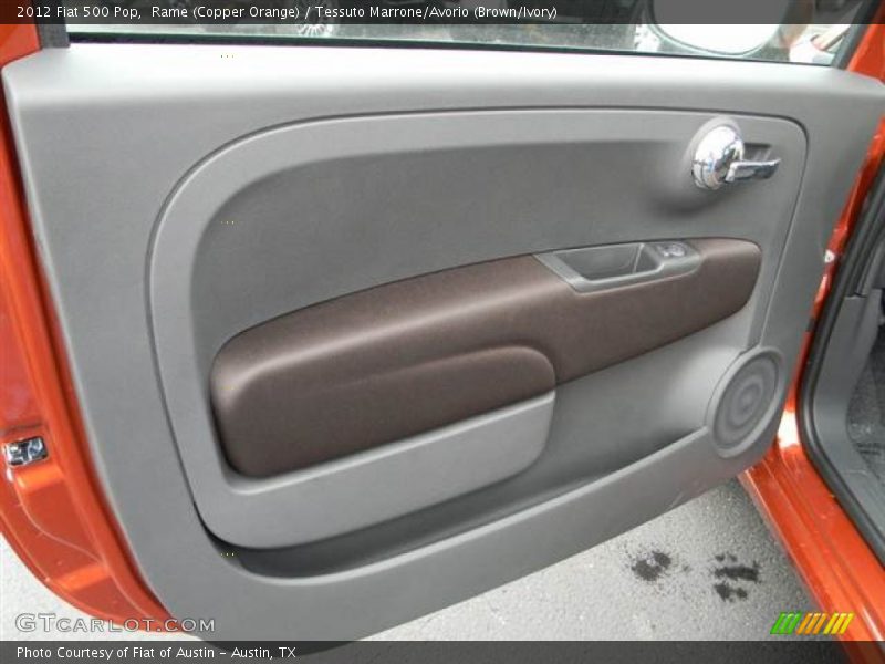 Rame (Copper Orange) / Tessuto Marrone/Avorio (Brown/Ivory) 2012 Fiat 500 Pop