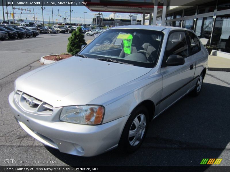Silver Mist / Gray 2001 Hyundai Accent L Coupe