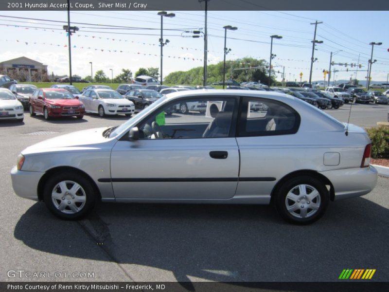 Silver Mist / Gray 2001 Hyundai Accent L Coupe