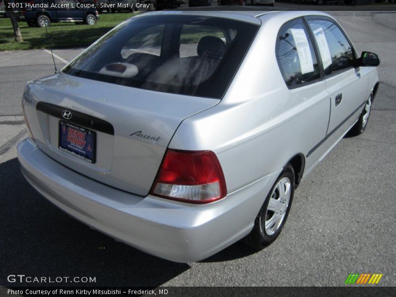 Silver Mist / Gray 2001 Hyundai Accent L Coupe