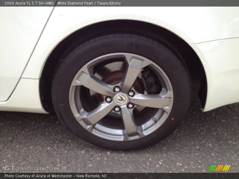 White Diamond Pearl / Taupe/Ebony 2009 Acura TL 3.7 SH-AWD