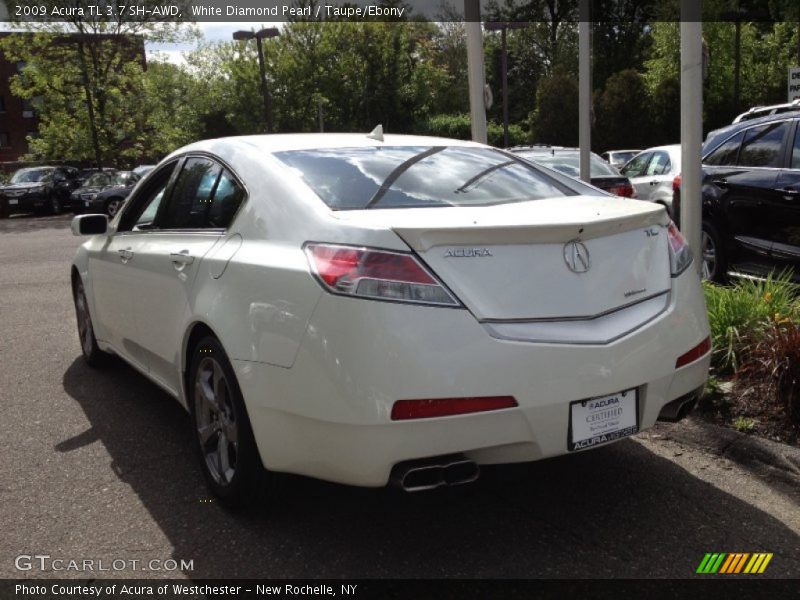 White Diamond Pearl / Taupe/Ebony 2009 Acura TL 3.7 SH-AWD