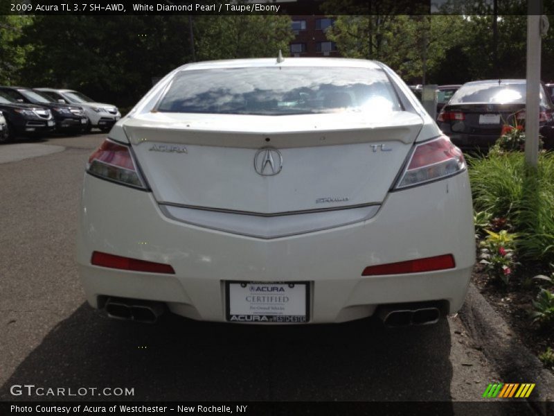 White Diamond Pearl / Taupe/Ebony 2009 Acura TL 3.7 SH-AWD