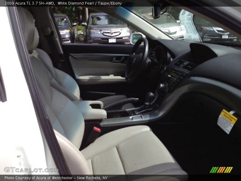 White Diamond Pearl / Taupe/Ebony 2009 Acura TL 3.7 SH-AWD