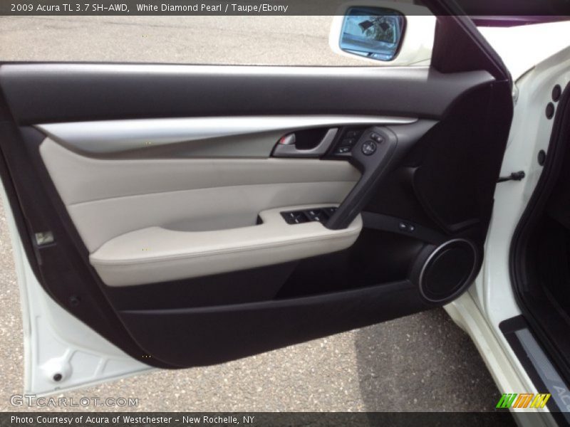 White Diamond Pearl / Taupe/Ebony 2009 Acura TL 3.7 SH-AWD