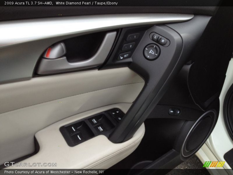 White Diamond Pearl / Taupe/Ebony 2009 Acura TL 3.7 SH-AWD