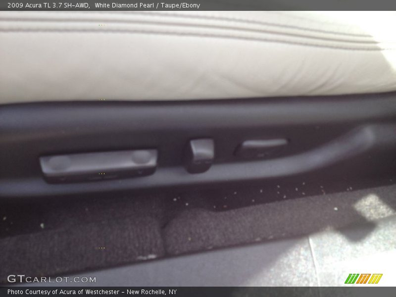 White Diamond Pearl / Taupe/Ebony 2009 Acura TL 3.7 SH-AWD