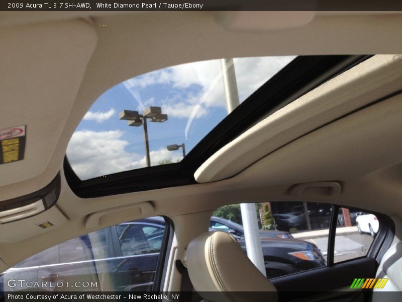 White Diamond Pearl / Taupe/Ebony 2009 Acura TL 3.7 SH-AWD