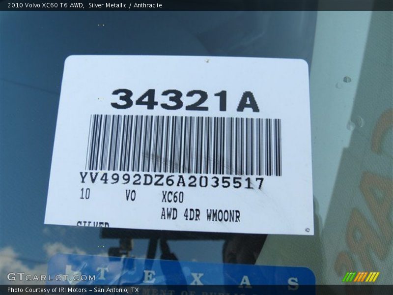 Silver Metallic / Anthracite 2010 Volvo XC60 T6 AWD