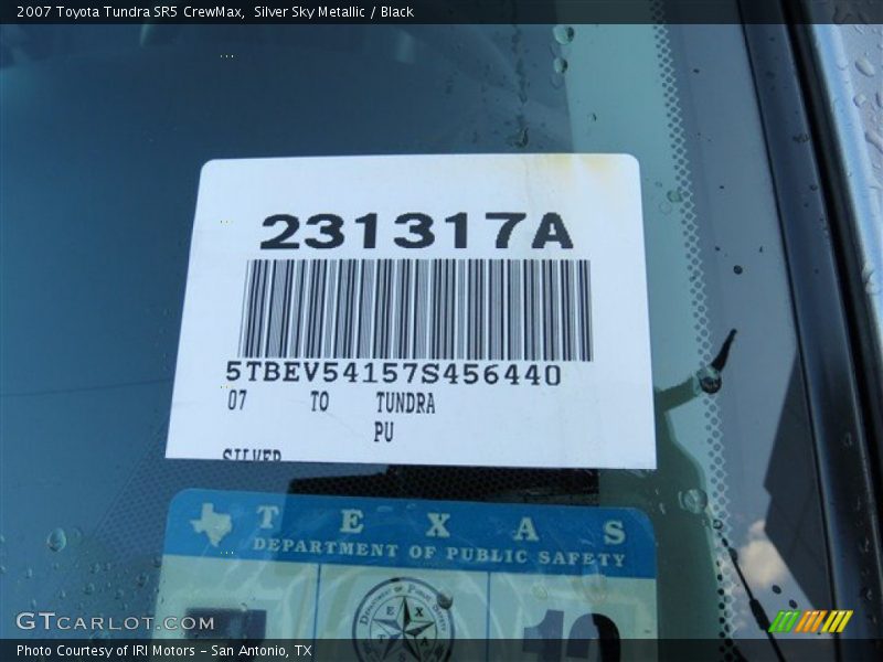 Silver Sky Metallic / Black 2007 Toyota Tundra SR5 CrewMax