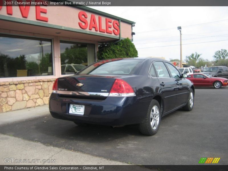 Imperial Blue Metallic / Neutral Beige 2007 Chevrolet Impala LS