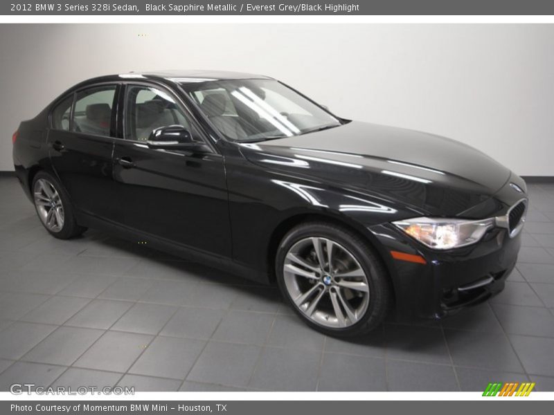 Black Sapphire Metallic / Everest Grey/Black Highlight 2012 BMW 3 Series 328i Sedan