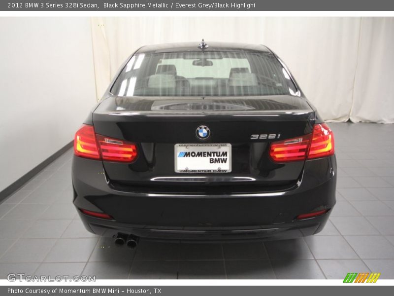 Black Sapphire Metallic / Everest Grey/Black Highlight 2012 BMW 3 Series 328i Sedan