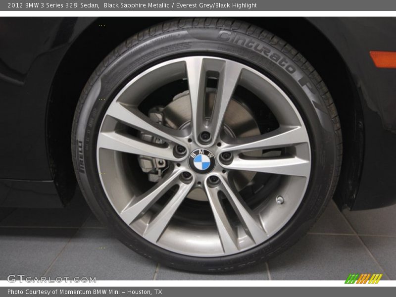 Black Sapphire Metallic / Everest Grey/Black Highlight 2012 BMW 3 Series 328i Sedan