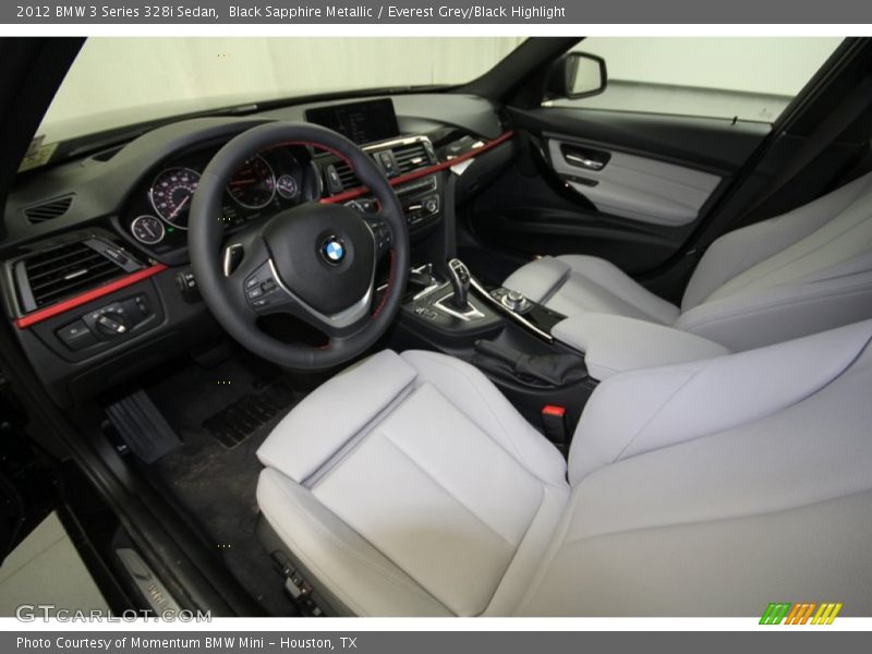 Black Sapphire Metallic / Everest Grey/Black Highlight 2012 BMW 3 Series 328i Sedan