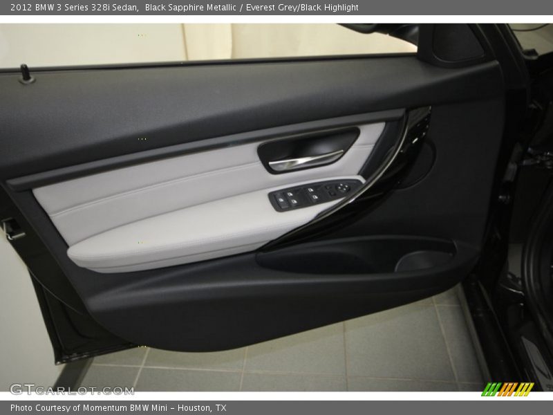 Black Sapphire Metallic / Everest Grey/Black Highlight 2012 BMW 3 Series 328i Sedan