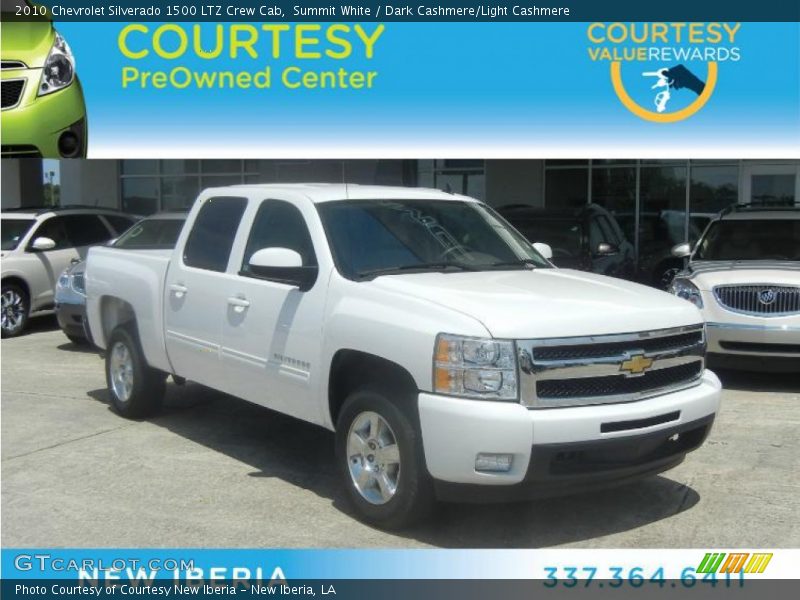 Summit White / Dark Cashmere/Light Cashmere 2010 Chevrolet Silverado 1500 LTZ Crew Cab