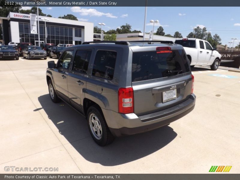 Mineral Gray Metallic / Dark Slate Gray 2012 Jeep Patriot Sport