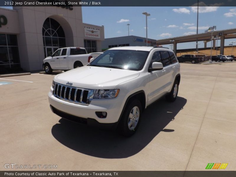 Stone White / Black 2012 Jeep Grand Cherokee Laredo