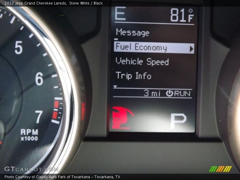 Stone White / Black 2012 Jeep Grand Cherokee Laredo
