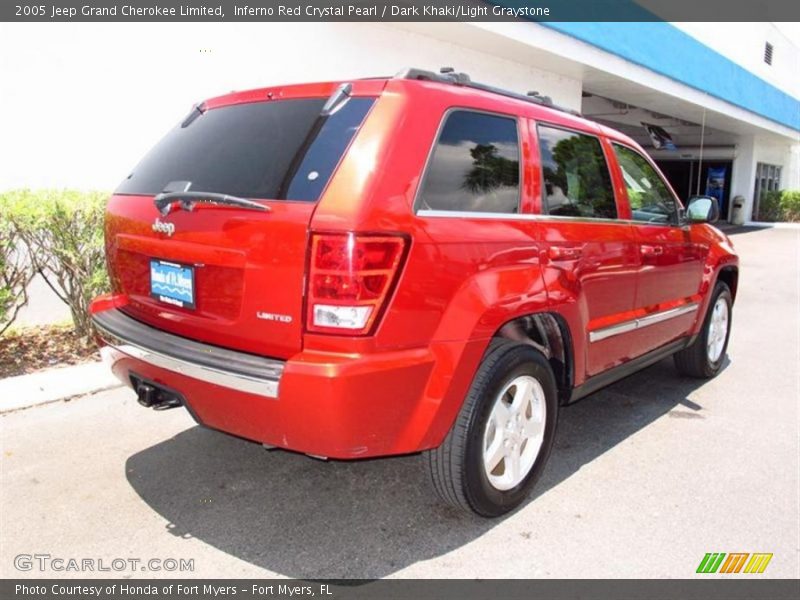 Inferno Red Crystal Pearl / Dark Khaki/Light Graystone 2005 Jeep Grand Cherokee Limited