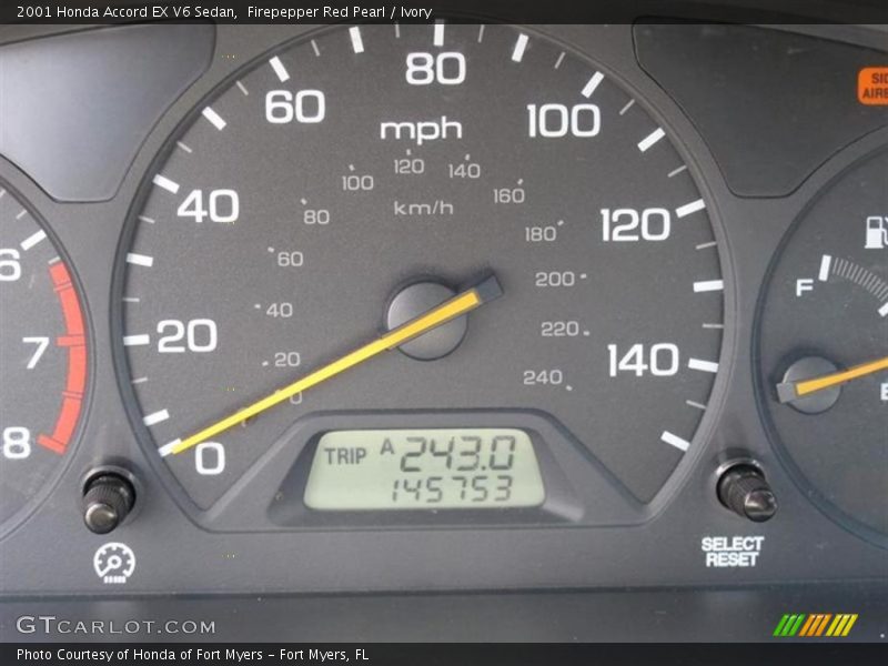 Firepepper Red Pearl / Ivory 2001 Honda Accord EX V6 Sedan
