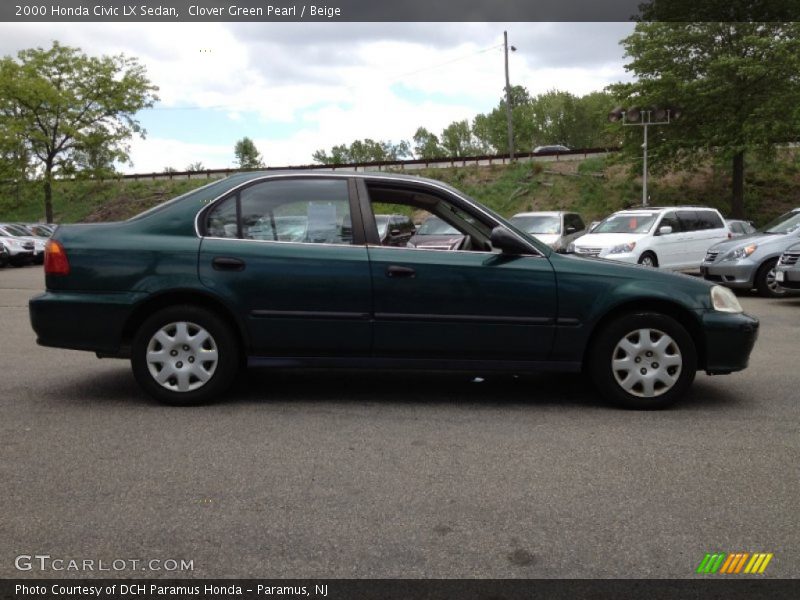 Clover Green Pearl / Beige 2000 Honda Civic LX Sedan