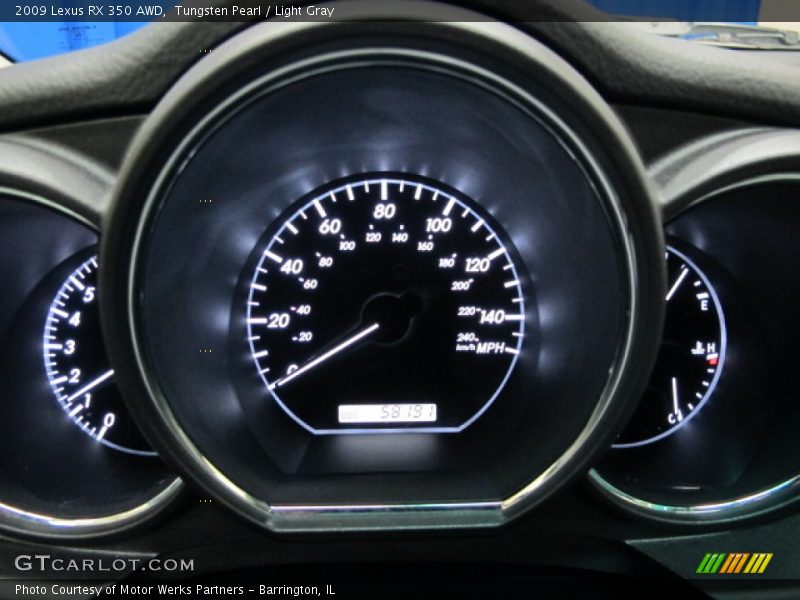 Tungsten Pearl / Light Gray 2009 Lexus RX 350 AWD