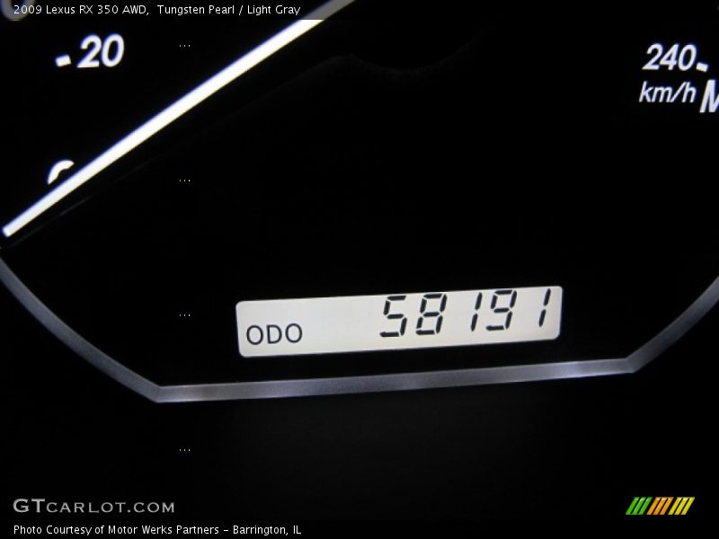 Tungsten Pearl / Light Gray 2009 Lexus RX 350 AWD