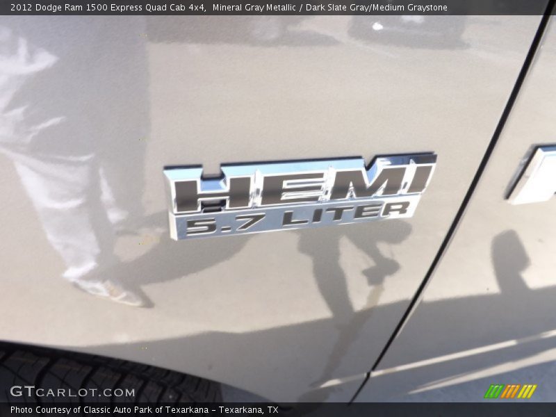 Mineral Gray Metallic / Dark Slate Gray/Medium Graystone 2012 Dodge Ram 1500 Express Quad Cab 4x4