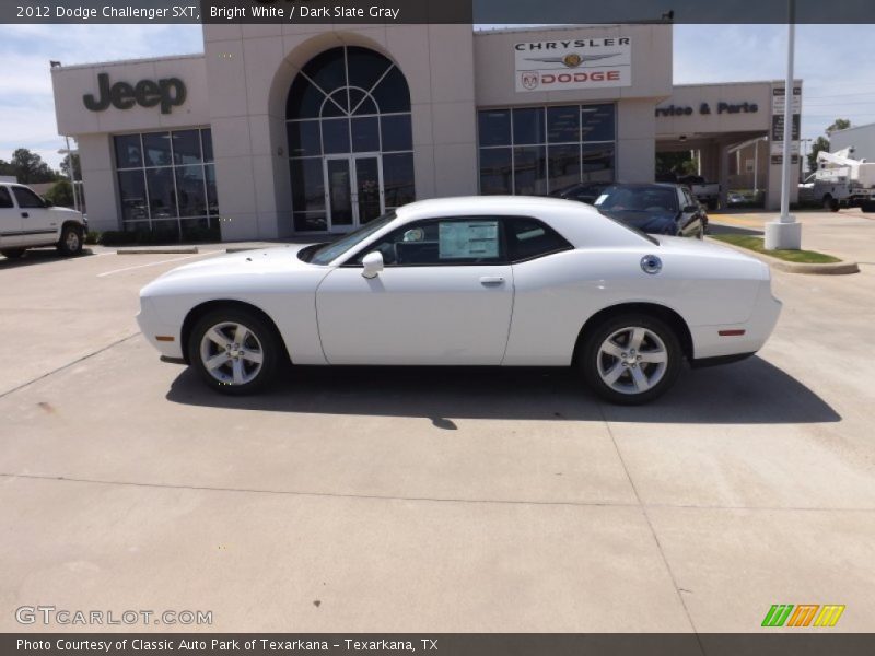 Bright White / Dark Slate Gray 2012 Dodge Challenger SXT