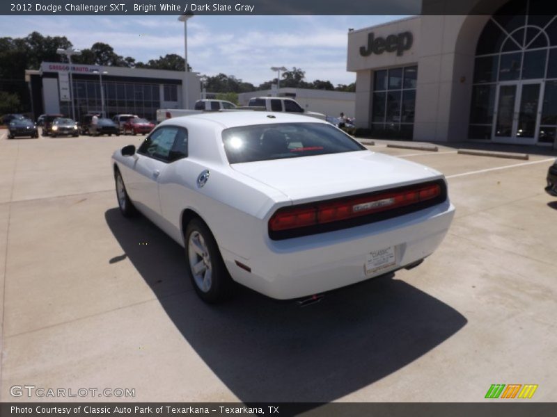 Bright White / Dark Slate Gray 2012 Dodge Challenger SXT