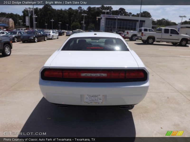 Bright White / Dark Slate Gray 2012 Dodge Challenger SXT