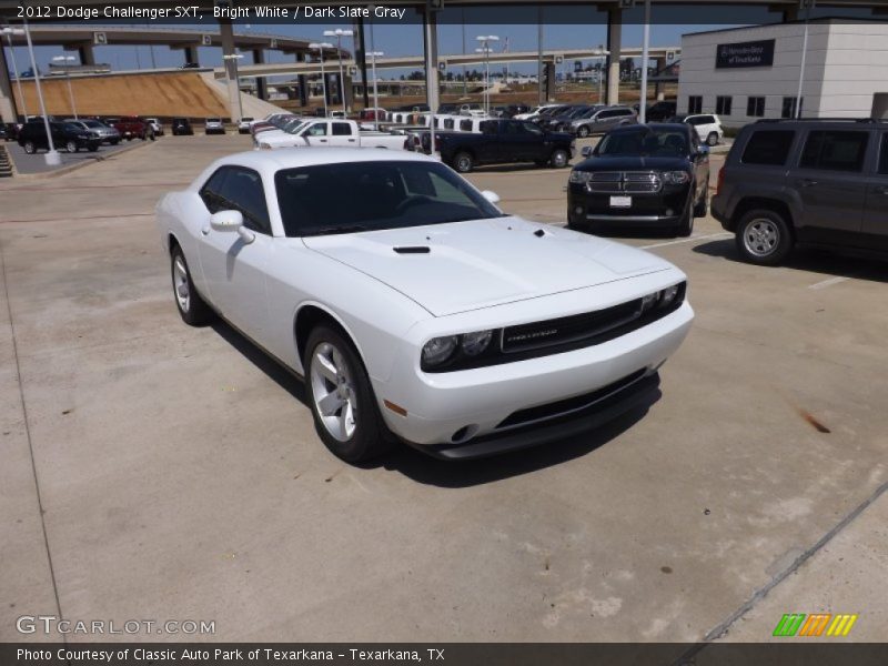 Bright White / Dark Slate Gray 2012 Dodge Challenger SXT