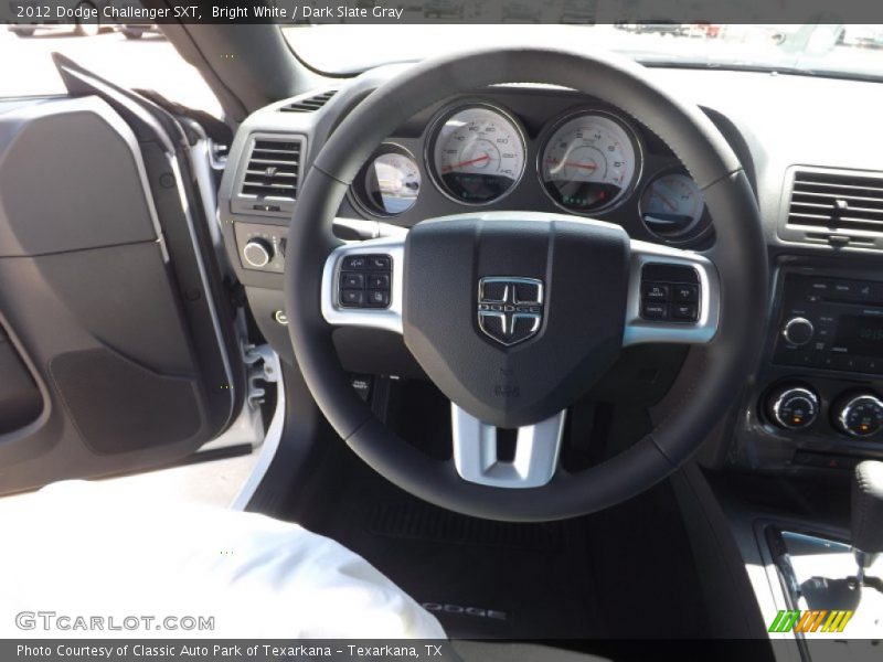 Bright White / Dark Slate Gray 2012 Dodge Challenger SXT
