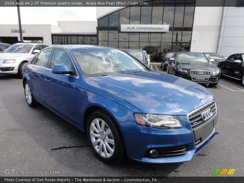 Aruba Blue Pearl Effect / Light Grey 2009 Audi A4 2.0T Premium quattro Sedan
