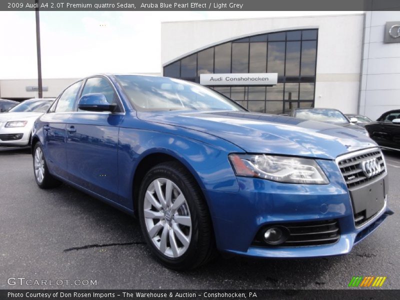 Aruba Blue Pearl Effect / Light Grey 2009 Audi A4 2.0T Premium quattro Sedan