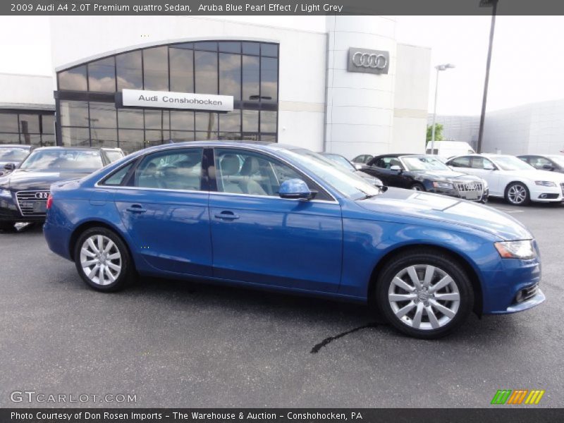 Aruba Blue Pearl Effect / Light Grey 2009 Audi A4 2.0T Premium quattro Sedan