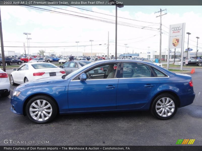 Aruba Blue Pearl Effect / Light Grey 2009 Audi A4 2.0T Premium quattro Sedan