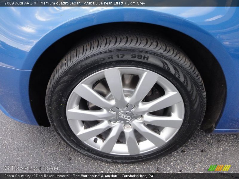 Aruba Blue Pearl Effect / Light Grey 2009 Audi A4 2.0T Premium quattro Sedan